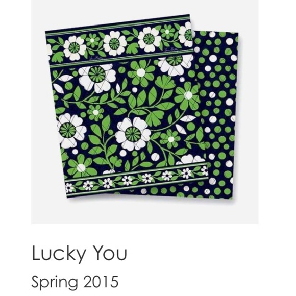 VERA BRADLEY Lucky Dots 2015 Trapeze Tote Navy Blue Green White Polka Dots Y2K - Picture 10 of 10